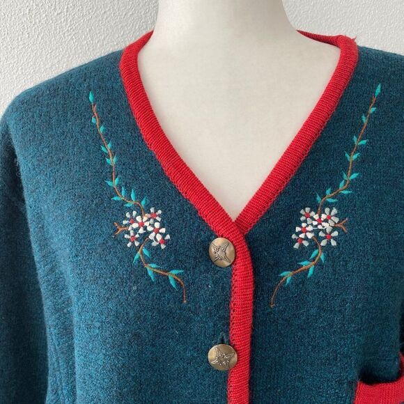 Marie Claire Vintage Floral Embroidered Cardigan - Picture 4 of 10